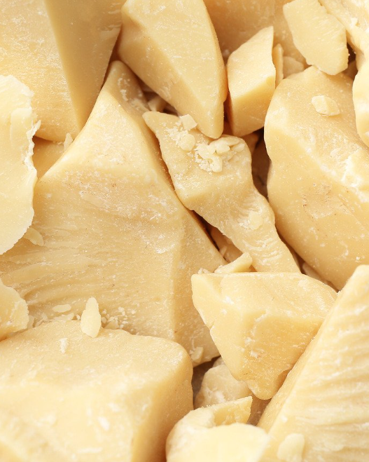 Close-up of cocoa butter pieces